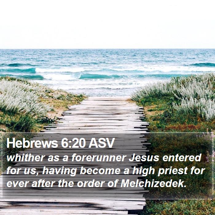 Hebrews 6:20 ASV Bible Study