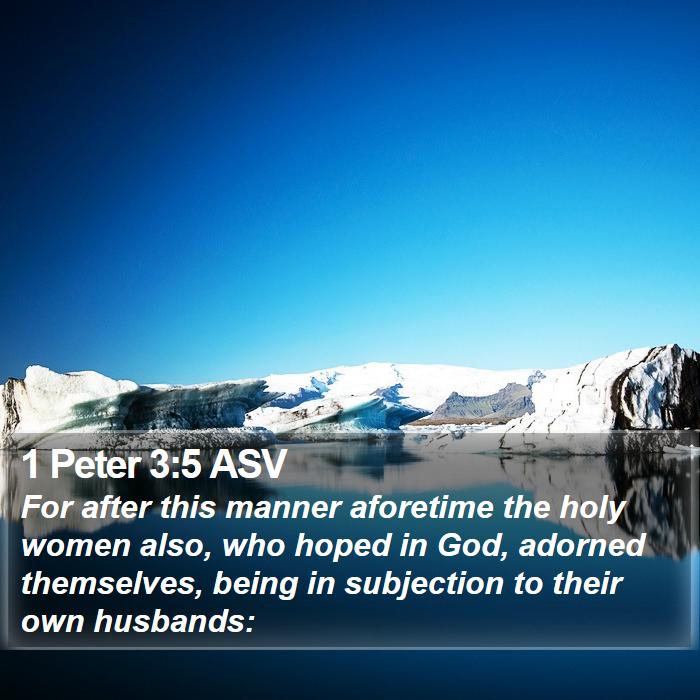 1 Peter 3:5 ASV Bible Study