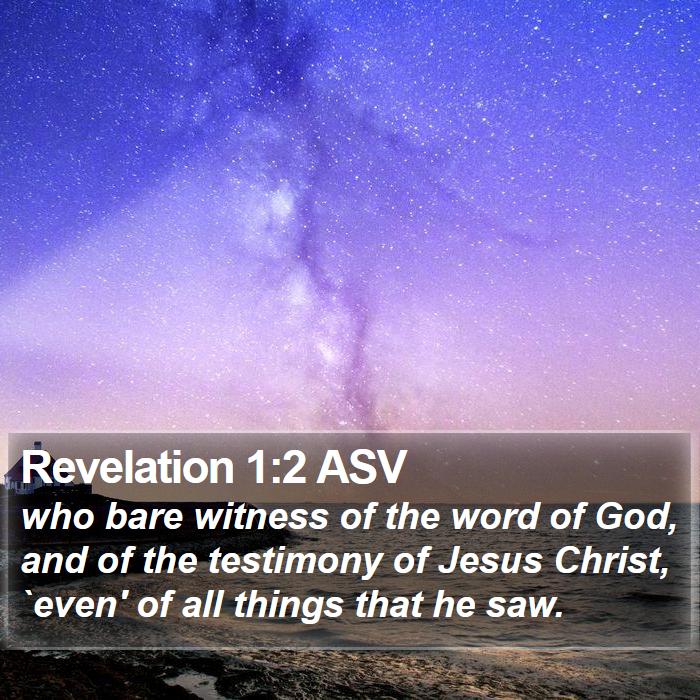 Revelation 1:2 ASV Bible Study