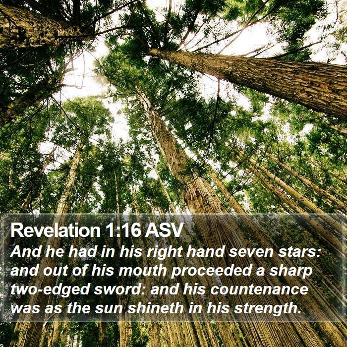 Revelation 1:16 ASV Bible Study