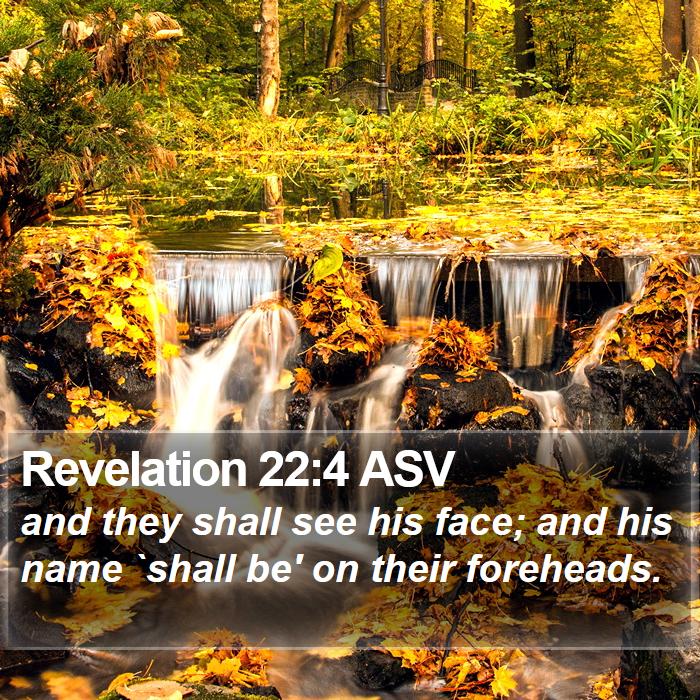 Revelation 22:4 ASV Bible Study